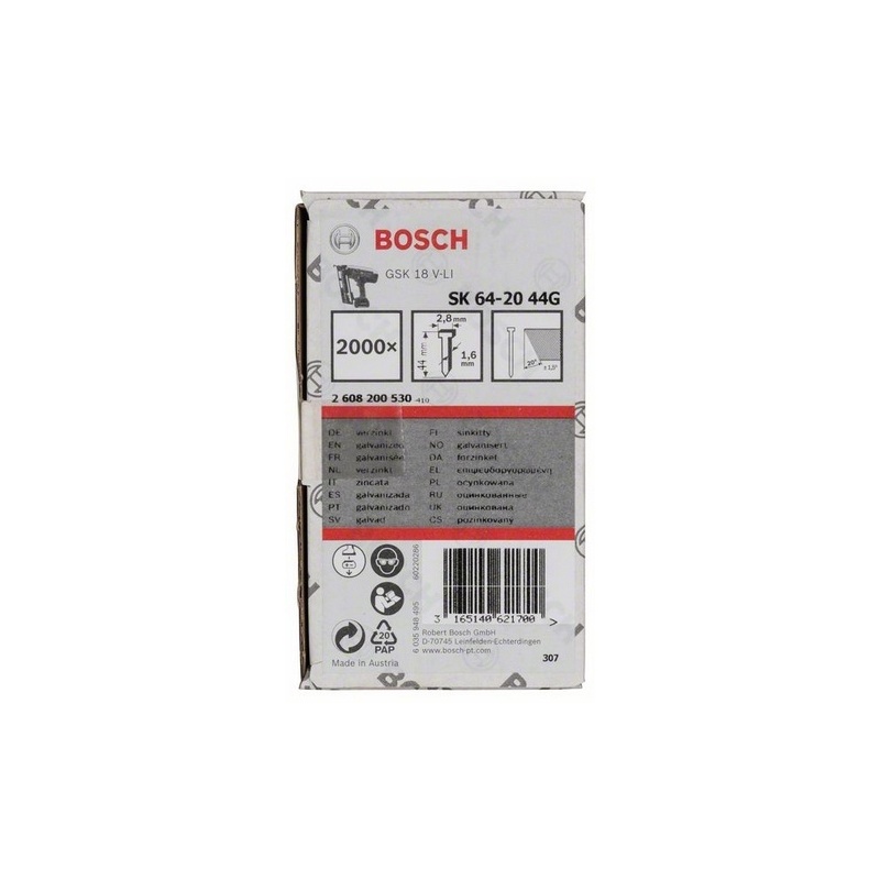 Hřeb se zápustnou hlavou SK64 20G - 44 mm, pozinkovaný