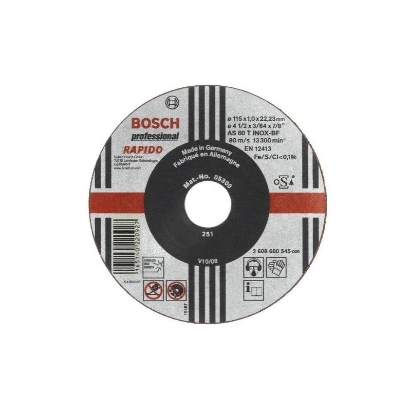 Kotouč řezný (dělící) Rapido 115x1x22,23 mm (PWS700-115, GWS8-115, GWS7-115,)