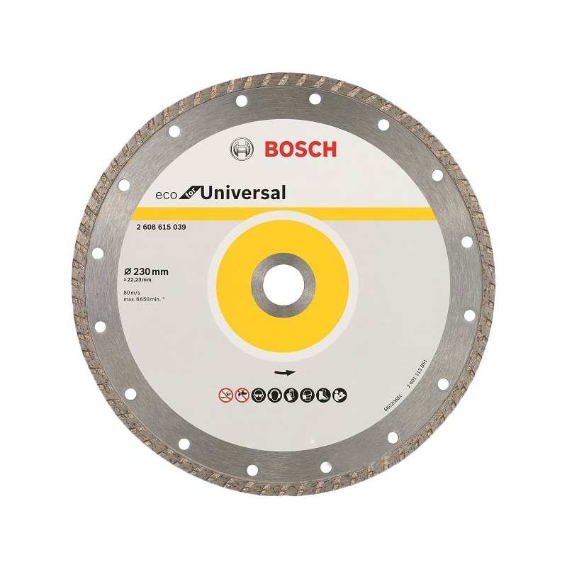 Univerzální diamantový kotouč Bosch Eco TURBO 230 x 22,23 x 3 (GWS 22-230, GWS 24, 26-230, PWS 1900, PWS 20-230J)