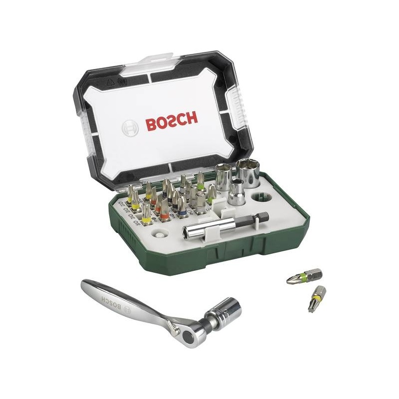 Bosch 26 dílná sada šroubovacích bitů s ráčnou - 2607017322