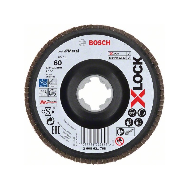 Lamelové kotouče X-LOCK, šikmý, plast, Ø 125 mm, G 60, X571