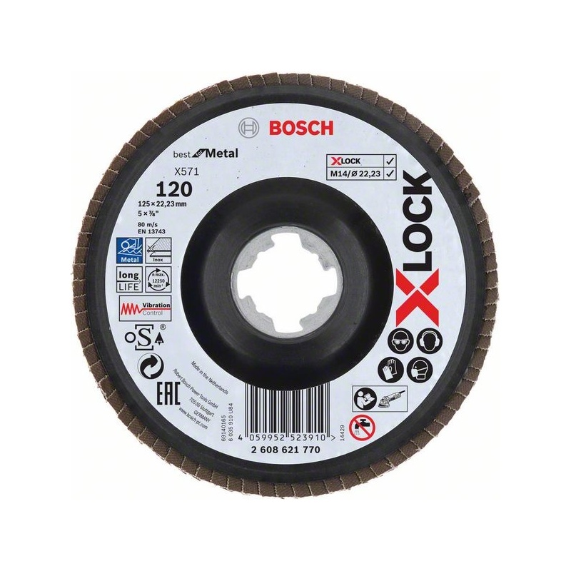 Lamelový kotouč X-LOCK, šikmý, plast, Ø 125 mm, G 120, X571