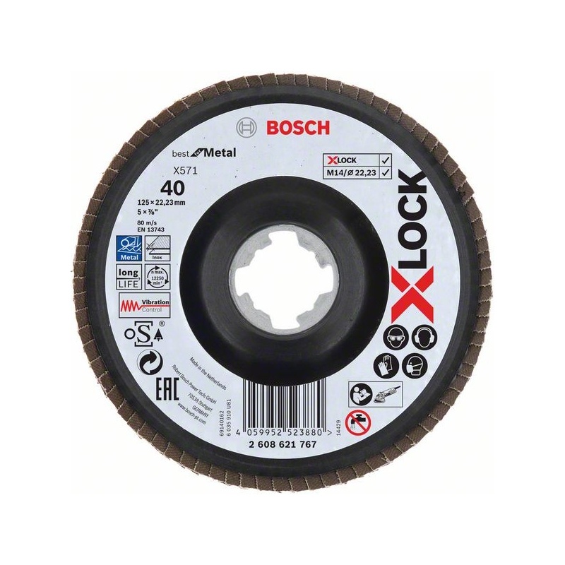 Lamelový kotouč X-LOCK, šikmý, plast, Ø 125 mm, G 40, X571, 1 kus