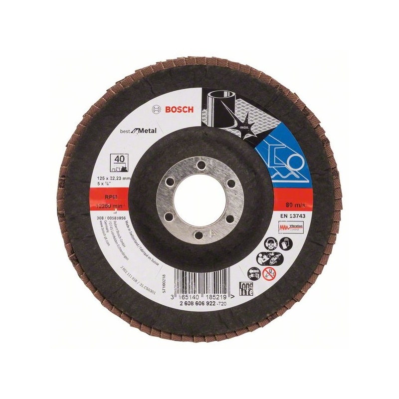 Lamelový brusný kotouč X571, Best for Metal D = 125 mm; G = 40, lomený