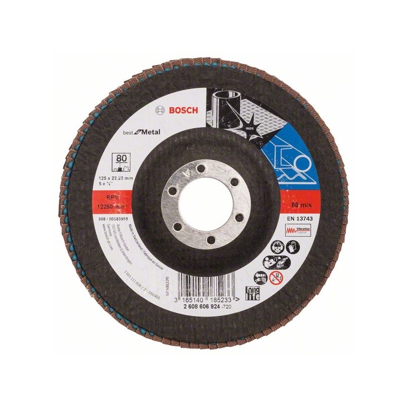 Lamelový brusný kotouč X571, Best for Metal D = 125 mm; G = 80, lomený - 2608606924