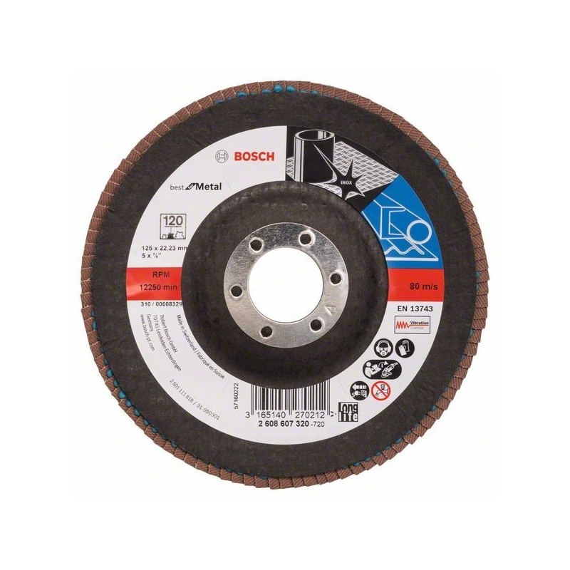 Lamelový brusný kotouč X571, Best for Metal D = 125 mm; G = 120, lomený