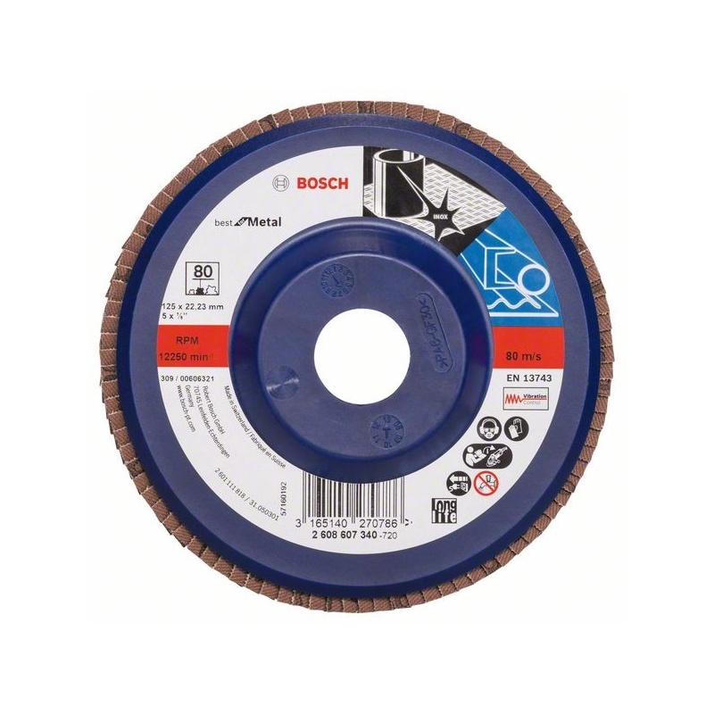 Lamelový brusný kotouč X571, Best for Metal D = 125 mm; G = 80, rovný