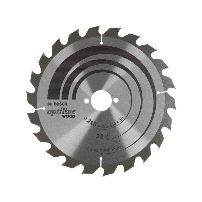 Bosch Pilový kotouč Optiline Wood 216 × 2,6/1,6 × 30 T22