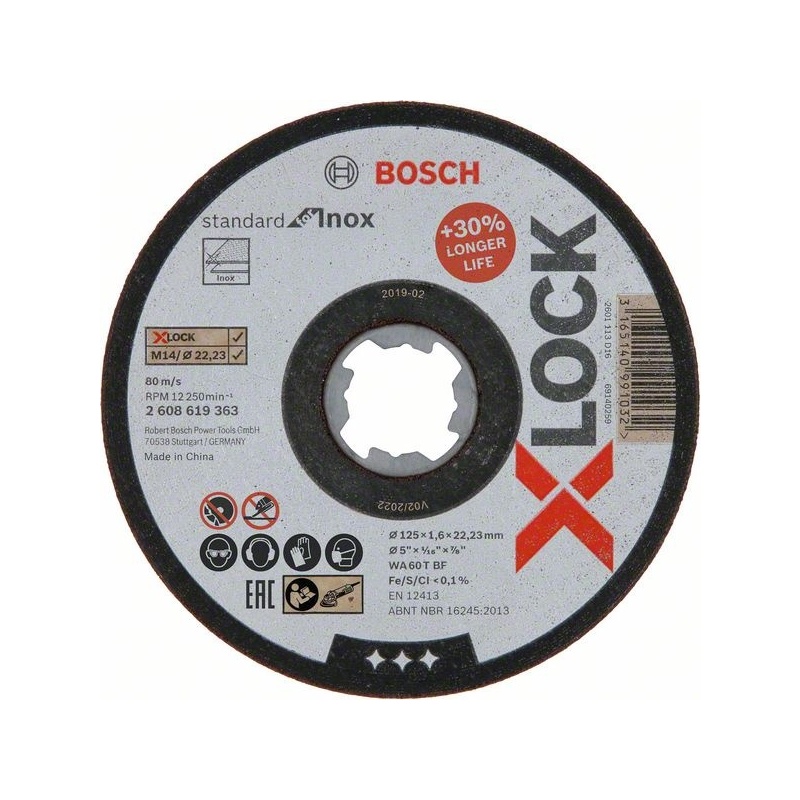 Bosch dělicí kot. X-LOCK Standard for Inox 125-1,6 mm T41