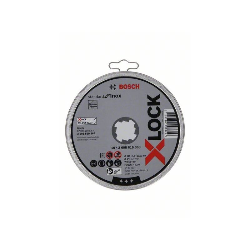 Bosch dělicí kot. X-LOCK Standard for Inox 125-1,6 mm T41 10ks