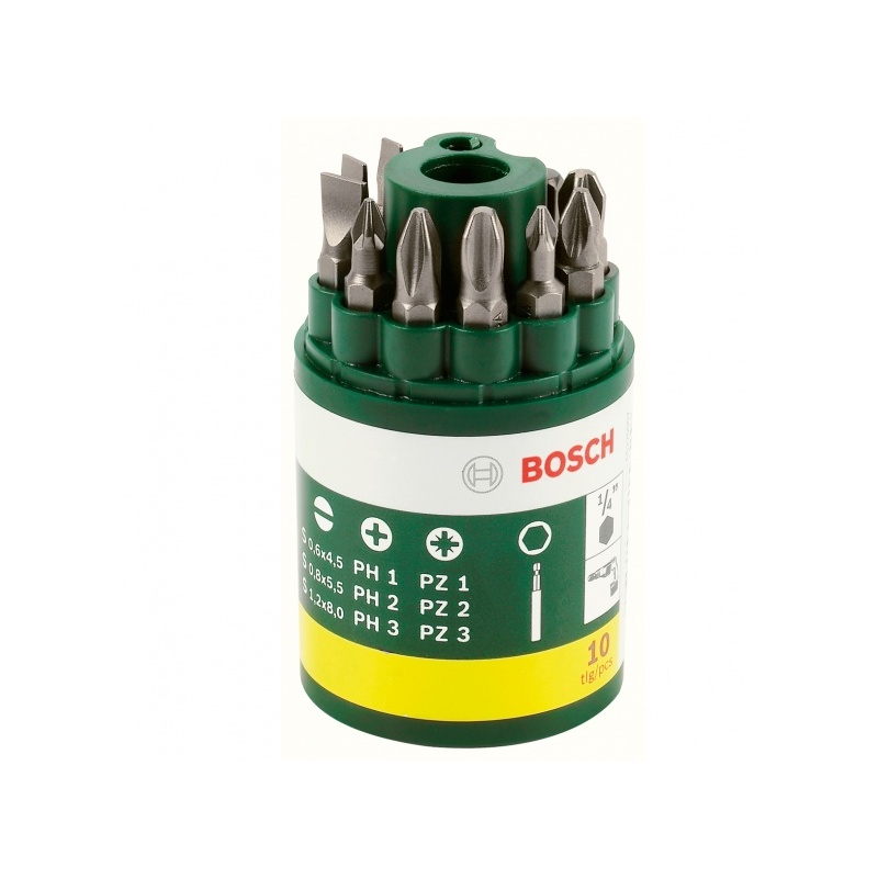 10dílná sada šroub.bitů Bosch (IXO,IXO-set, PSR12, 12-2, 14,4, 10,8LI, 7,2LI)