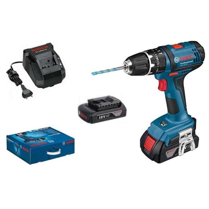 Aku příklepový šroubovák Bosch GSB 18-2-LI Professional (2xAku 1,5Ah Karton)